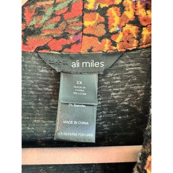 Ali Miles Women's Boho Artsy Colorful Button Front Jacket Cardigan Knit 3X - Picture 6 of 12